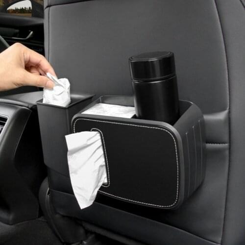 Car Seat Back Paper Storage Box Umbrella Water Bottle Tissue Organizer Auto Backseat Hanging Trash Can Bin Holder Accessories