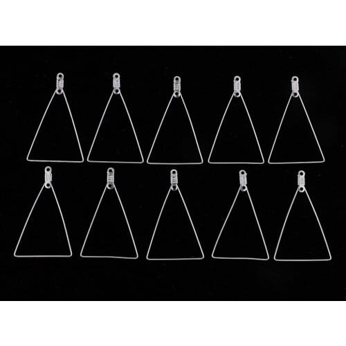 Triangle Earrings Base Pendant Beading Hoop Earring Finding for Earring Jewelry Making, 10Pcs