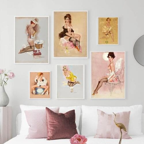 Vintage Cuadros Vogue Star Figure Quote Poster Print Canvas Painting Women Wall Art picture Living Room Bedroom Home Decorative