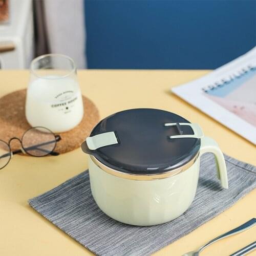 Wonderlife 304 stainless steel instant noodle bowl lunch box with lid instant noodle rice bowl chopsticks set for dining hall