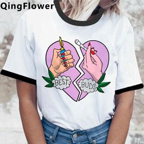 Bong Weed clothes tshirt women casual tumblr streetwear 2021 aesthetic t-shirt clothes white t shirt