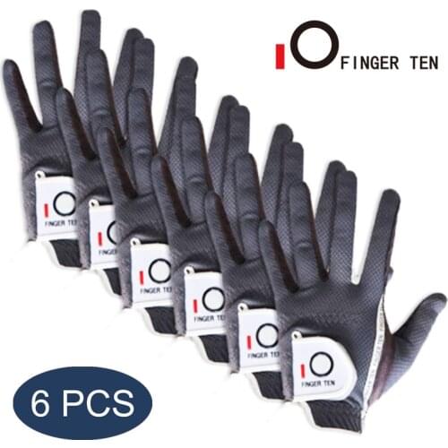 6 Pcs Durable Golf Gloves Men Left Hand Right Breathable Soft Rain Grip Hot Wet Micro Non Slip LH RH S M ML L XL Drop Shipping