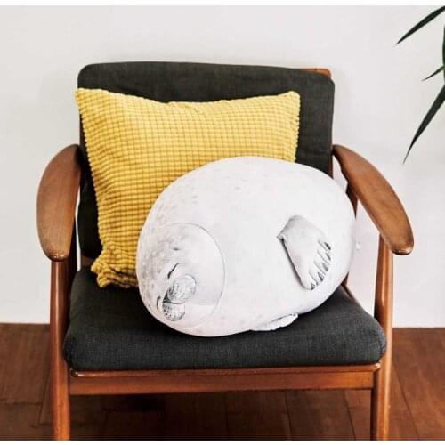 1PCS Angry Happy Cute Sea Lion Plush Toys 3D Novelty Throw Pillows Soft Seal Plush Stuffed Plush Housewarming Party Hold Pillow