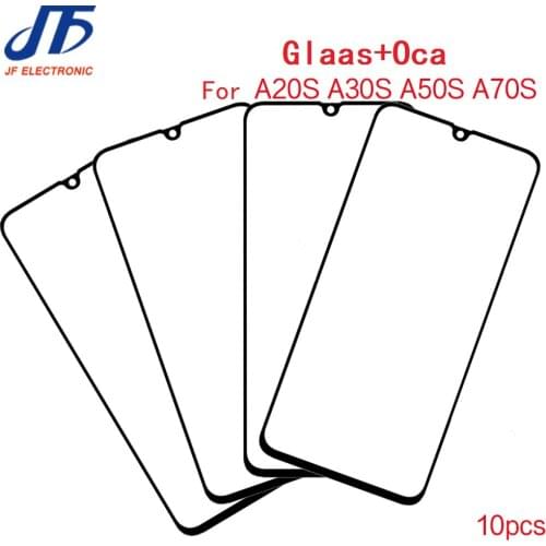 10pcs TOP QC For Samsung A41 A51 A20 A20E A30 A40 A50 A70 A90 S21 + LCD Front Touch Screen Lens Glass with OCA Glue Replacement