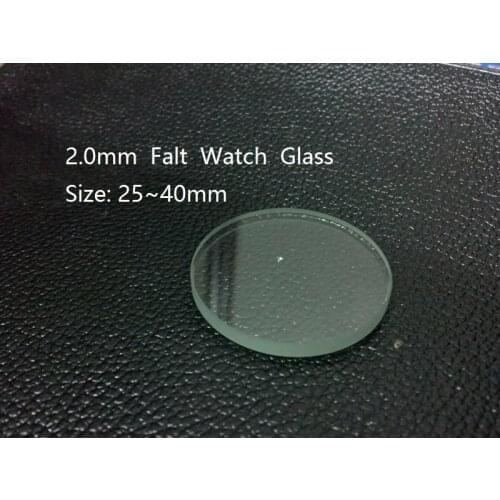 100pcs 2.0mm 25 to 40mm Flat Mineral Watch Crystal/Glass in Good Quality for Watchmakers