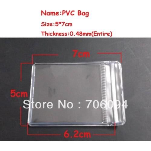 100PCS 5*7cm(1.97''x2.76'')PVC Transparent plastic bags,PVC Zipper Plastic bag,Jewerly/Gift sealing bag Thickness:0.48mm