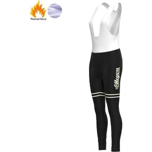 1989 Competition Alcyon Team Retro Woman Fleece Cycling trousers Triathlon winter Bike Skinsuit Pants Pantalón ciclismo mujer