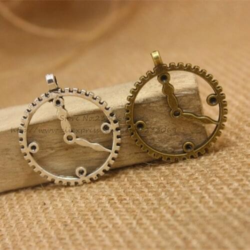 20 pieces/lot) 30*34mm two color Metal Alloy Watches Clock Charms Jewelry Pendant Charms The punk Hot Sale