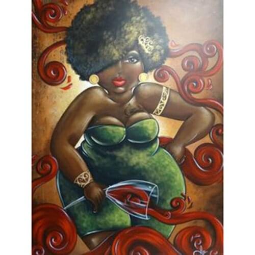 5D Full Square Stone Drill Bead Diamond Painting Cross Stitch Black Lady Rhinestone Diamant Embroidery Birthday Christmas Gift