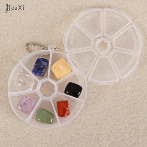 7 pieces/box 10-15mm Natural Chakra Tumbled Stones Gemstone Rock Mineral Crystal polish Healing meditation for feng shui decor