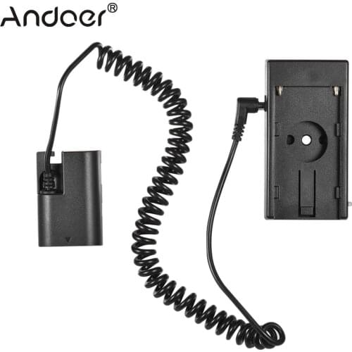Andoer NP-F970 to LP-E6 EN-EL15 EN-EL14 NP-FW50 Dummy Battery Plate Mount Adapter Spring Cable for Canon EOS Battery Adapter