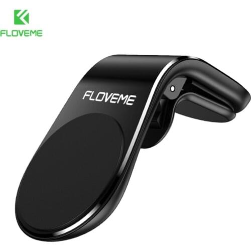 FLOVEME Magnetic Car Bracket L Shape Mini Clip Phone Holder Stand For iPhone 12 Xiaomi Huawei Magnet Air Vent Mount Phone Holder
