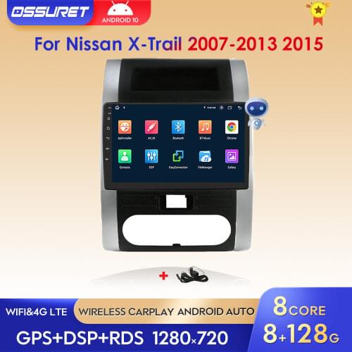 Car Radio 4G LTE 2+32GB Android 10 For Nissan X-Trail 2 T31 XTrail 2007-2015 Car Radio Multimedia Video Player