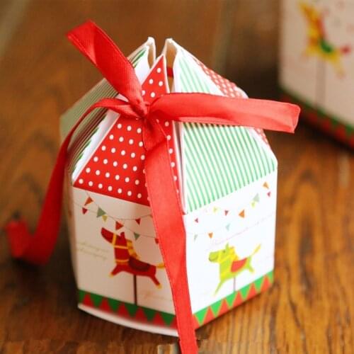 Free shipping happy childhood rocking horse decoration dessert package box cookie biscuit candy boxes gift packing supply favors