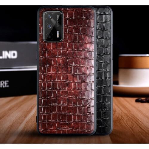 Case for Oppo Realme GT 5G funda luxury crocodile pattern leather soft TPU hard cover for Realme GT 5G case funda capa cover
