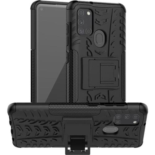 For Samsung Galaxy A21S Case Luxury PC + TPU Cover Stand Armor ShockProof Case For Samsung A21S A 21S SamsungA21S Phone Case