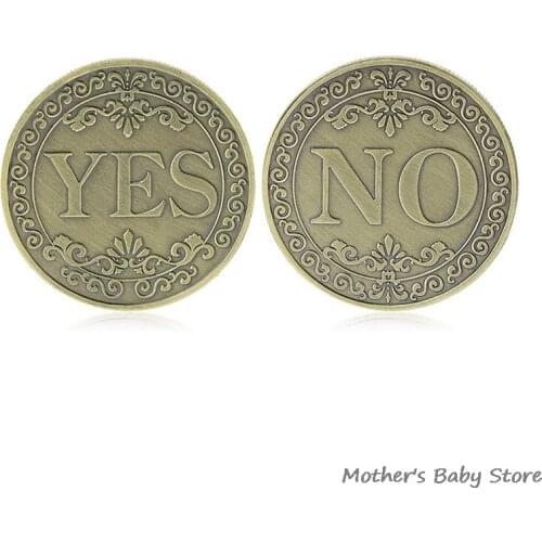 YES or NO Commemorative Coin Floral YES NO Letter Coin Classic Magic Tricks Toy Magic Props