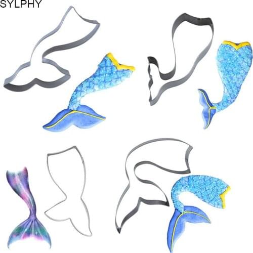 1 pc New Mermaid Tail Biscuit Mold Stainless Steel Cookies Cutter Cake Moulds DIY Fondant Cake Decorating Baking Tools Bakeware