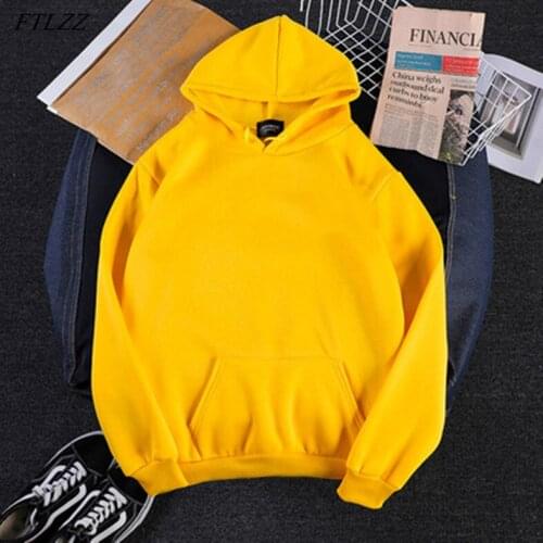FTLZZ Spring Women Solid Color Hoodies Autumn Hooded Loose Coat Pullover Female Oversized Sweatshirt Plus Size Tops Outwear