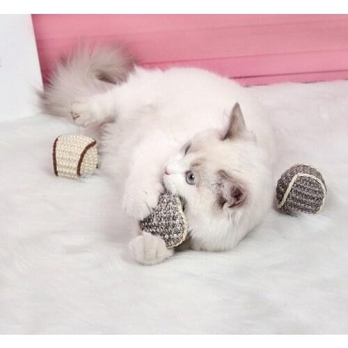 Legendog Cat Ball Toy Sisal Natural Scratch Proof Kitten Toy Ball Pet Scratch Ball Toy Cat Funny Training Toys Interactive Toys