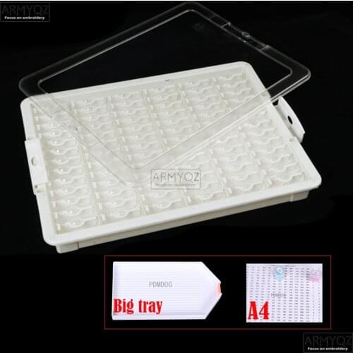 42/50/78 Grids Diamond Painting Storage Containers Case Diamond Embroidery Tools Accessories Storage Box Big tray with A4 sticke