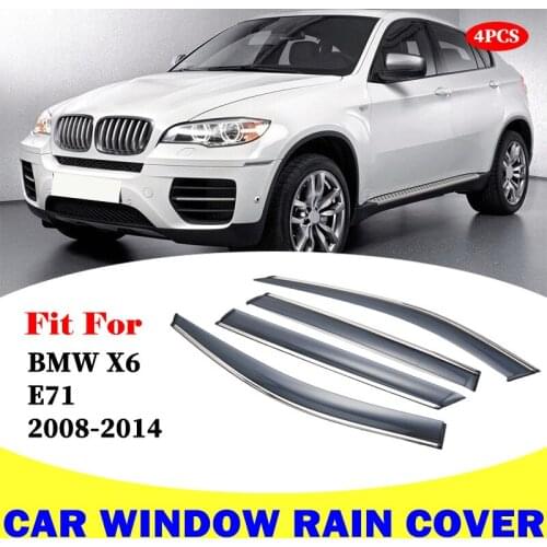 For BMW X6 E71 2008-2014 window visor car rain shield deflectors awning trim cover exterior car-styling accessories parts