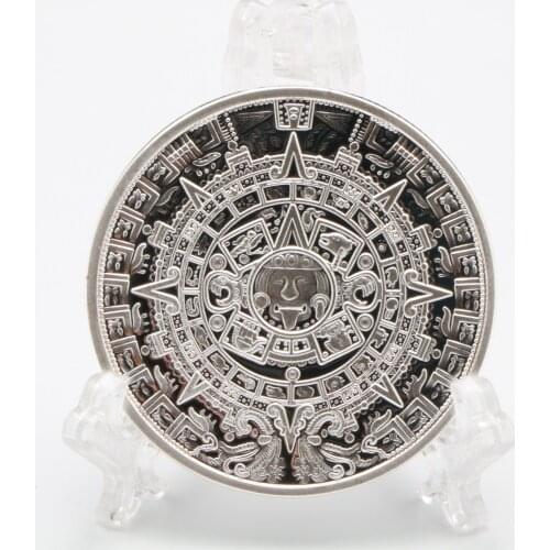 Mexico Aztec Maya Silver Plated Coin American Pyramids Coins Foreign Non-currency Coins Souvenir Gifts