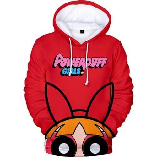 Funny Design Cartoon 3D Powerpuff Cute Kids Hoodies Sweatshirts Men Women Long Sleeve Tops Harajujku Kawaii Powerpuff Clothes