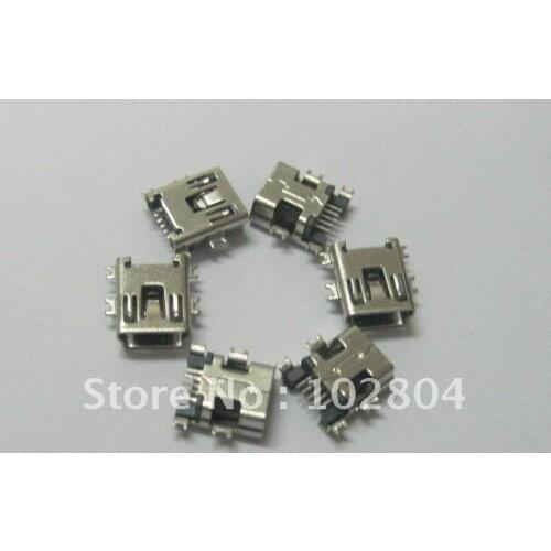 Mini 5Pin USB Female Jack SMT Sinking Plates Connector NEW 50 Pcs Per Lot HOT Sale HIGH Quality