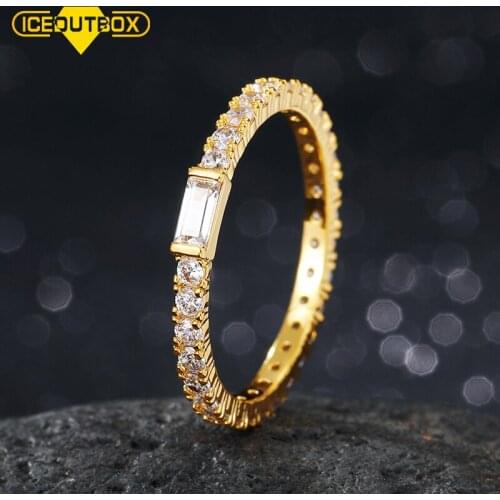 Trendy Jewelry Crystal Zircon Gold Rings For Women Cubic Zirconia Charm Bridal Wedding Engagement White Gold Color Drop Shipping