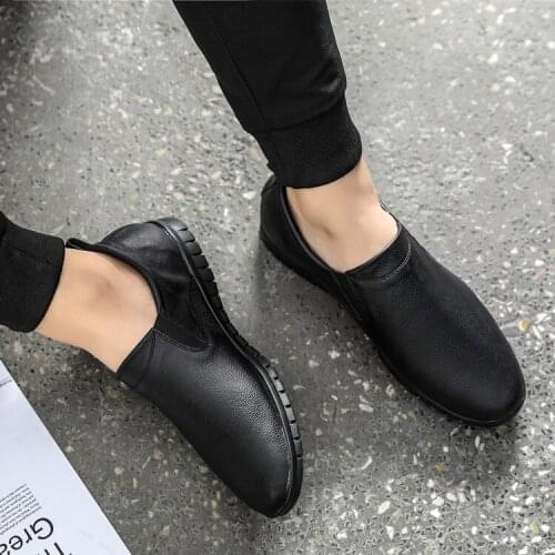 Spring Autumn mens casual shoes leisure top layer cowhide business overshoes soft soled genuine Leather shoes Man