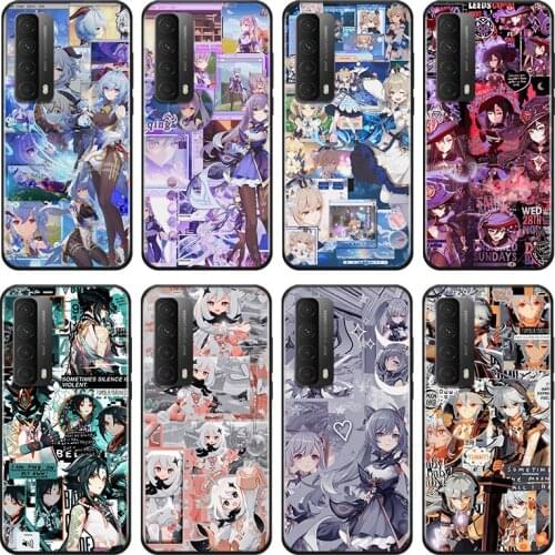 Genshin Impact For Huawei Y9A Y9S Y9 Y8P Y8S Y7A Y7P Y7 Y6 Y6P Y6S Y5P Y5 Prime Pro 2019 2020 Black Soft Phone Case