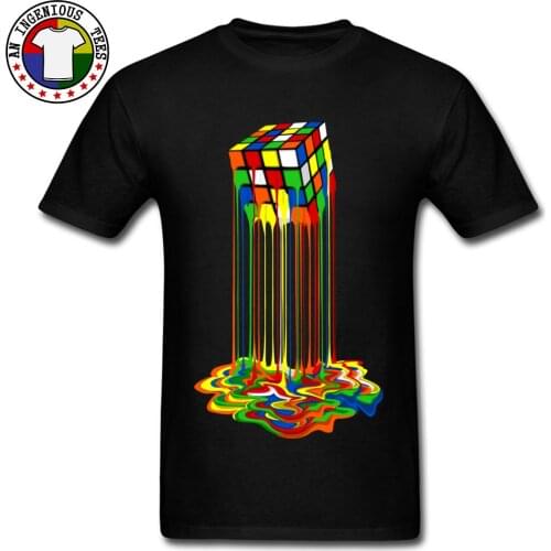Sheldon Cooper Tshirt Rainbow Abstraction Melted Cube Image Pure Cotton Young T-Shirt Best Gift Men Tops & Tees Good Quality