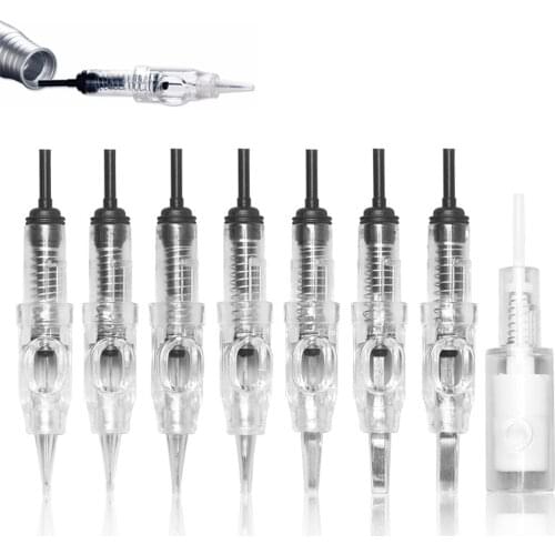 100pcs/lot 1RL Tattoo Needle Disposable Sterilized Permanent Makeup micro Needles Tips For Eyebrow Lip Easy Click