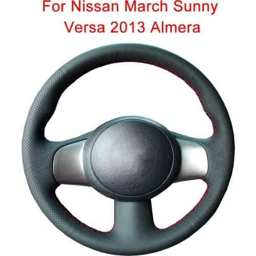 Customize Car Steering Wheel Cover For Nissan March Sunny Versa 2013 Almera Leather Braid For Steering Wheel