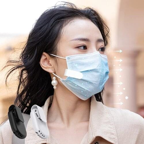 Wearable Air Face Fan Usb Mini Portable Reusable Breathable Healthly Protective Clip Fans Rechargeable Electric Air Cooling Fan