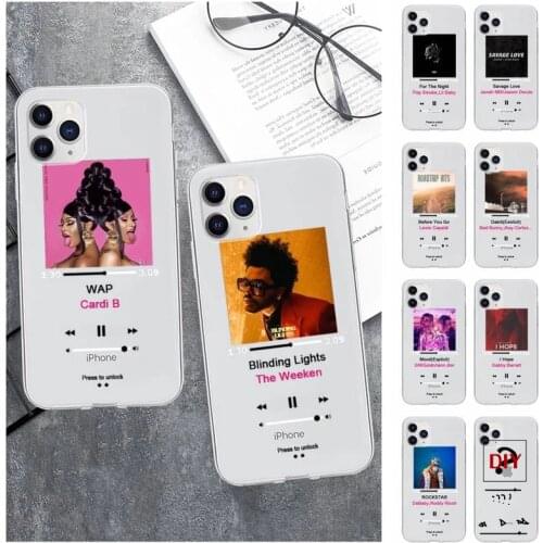 Music player Popolar transparent soft mobile phone case for iPhone 12 11 pro max Xs X Xr 7 8 6 6s plus 5 5s se 2020 clear cover