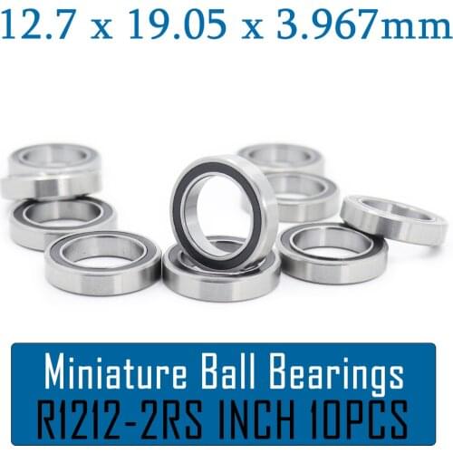 R1212RS Bearing 12.7x19.05x3.967mm ABEC 1 Inch Miniature 10 PCS R1212 2RS Ball Bearings