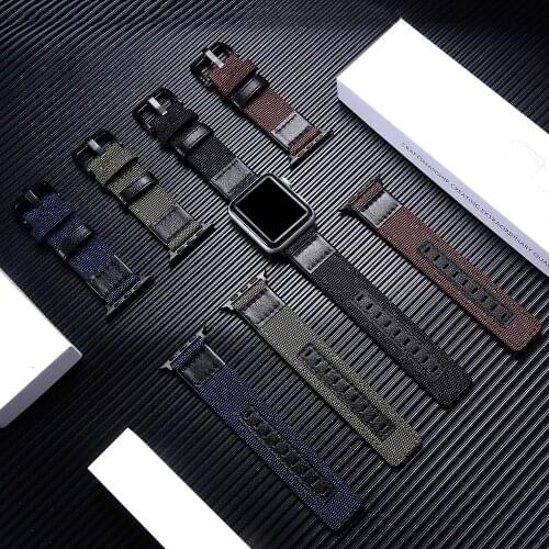 Correa for apple watch se band 44mm 40mm nylon strap women man sports bracelet for iwatch bands series 6 5 4 3 42mm 38mm wrist