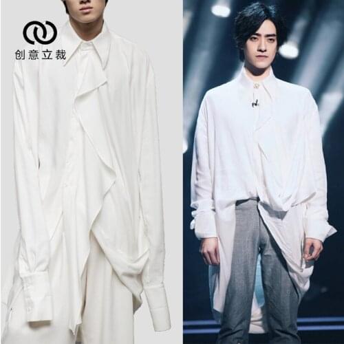 S-6XL 2020 New women and mens clothing Hair Stylist original designers draping Deconstruction loose Shirt plus size costumes