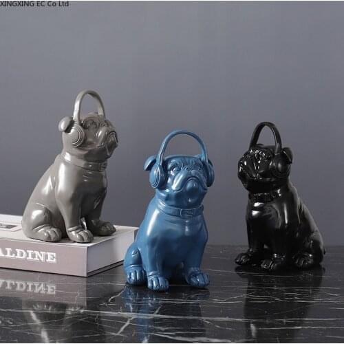 Modern Minimalist Bulldog Ornaments Creative American Home Decorations Furnishings Animal Desktop Living Room Decoration