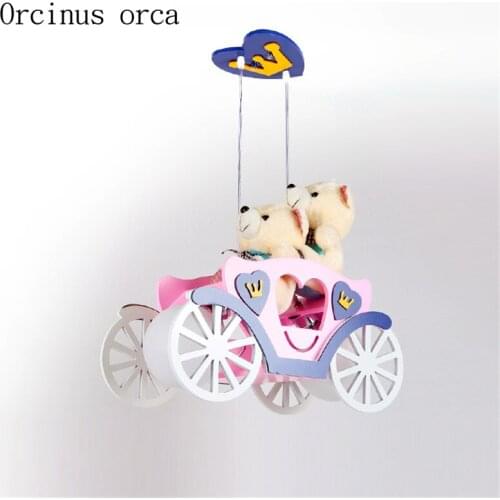 LED childrens bedroom pendant warm girl boy bedroom pendant lamp cartoon room light