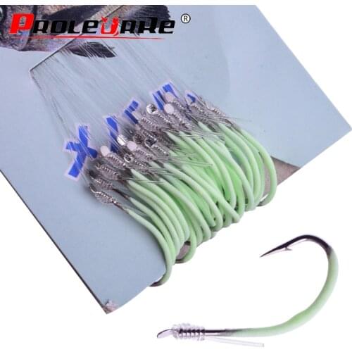 Proleurre 30pcs/pack Luminous Fishing Hook 12-18# Barbed Hooks Pesca Tackle Accessories High Carbon Steel fishing Hooks PR-016