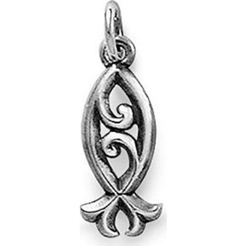 Scrolled Ichthus Charm an ancient symbol for Christ