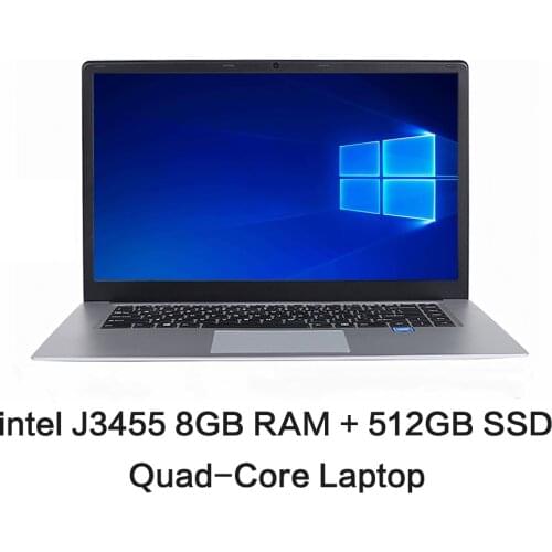CHUANCHI LapBook Pro 15.6 Inch Intel Quad Core 8GB RAM 128GB 256GB 512GB SSD Laptop Windows 10 Netbook J3455 Ultrabook