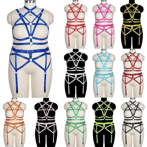 Cosplay Light Sexy Gothic Lingerie Plus Size Harness Fashion Goth Womens Underwear Thigh Bands Bdsm Body Harness Erotic Bandage