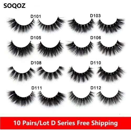 10 Pairs/Lot Mink Eyelashes 3D Mink Lashes 100% Cruelty free Lashes Handmade Reusable Natural Eyelashes Popular False Lashes