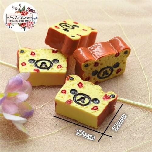 10pcs Resin bear cake Flatback Cabochon Miniature food Art Supply Decoration Charm Craft