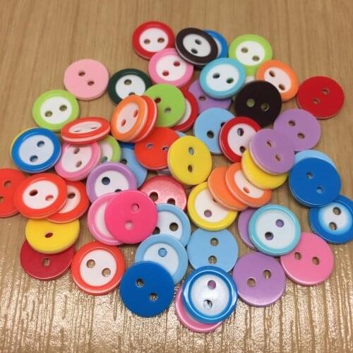 1000pcs Mixed Round Buttons 2 Holes Resin Button Baby Sewing Accessories Crafts Scrapbooking