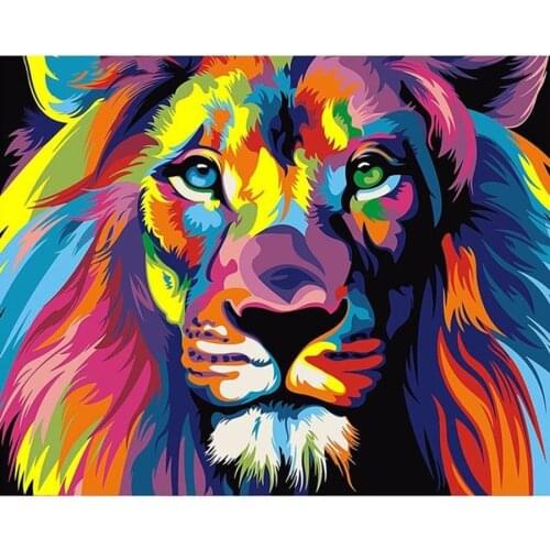 5D DIY Diamond Painting Animal Lion Cross Stitch Kit Full Drill Embroidery Mosaic Art Picture of Rhinestones Home Decor Gift